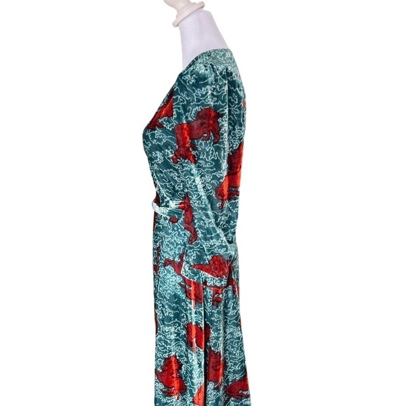 Rhode - NWT Lainey Velvet Pony Print Wrap Dress Sz XS - Picture 5 of 11